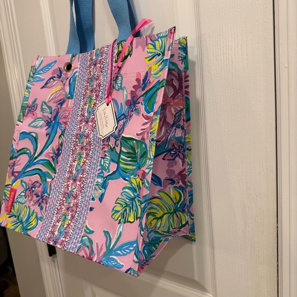 NWT Lilly Pulitzer Market Shopper in Mermaid in the Shade Purple Reusable Bag - Picture 7 of 9